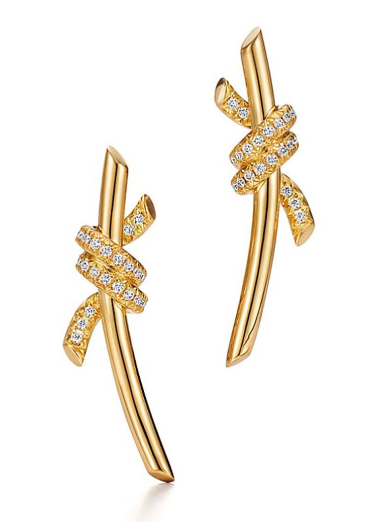 Tiffany & Co. Dames Oorhangers van 18 karaat geelgoud met diamant 6549 in de kleur