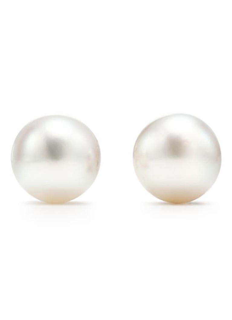 Tiffany & Co. Dames Oorbellen van 18 karaat witgoud met Akoya parel 41232 in de kleur
