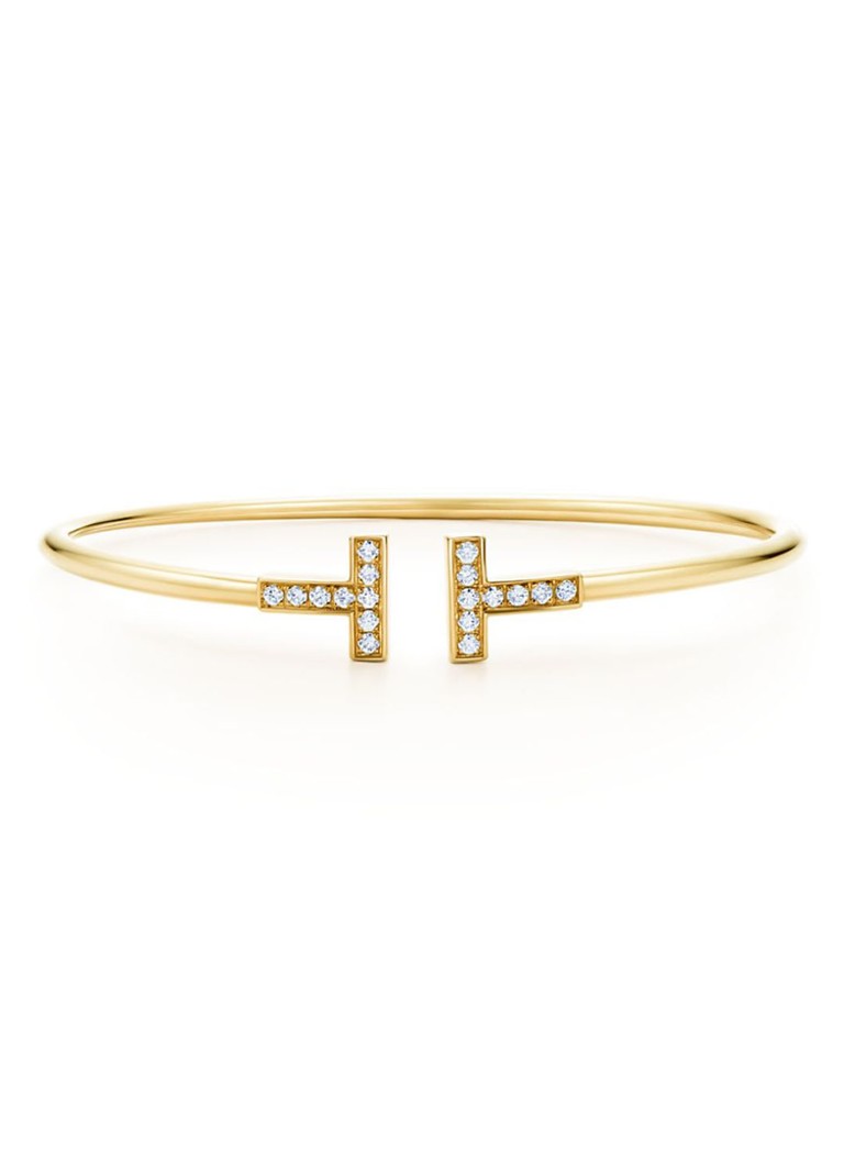 Tiffany & Co. Dames Wire Medium bangle van 18 karaat geelgoud met diamant 69750 in de kleur