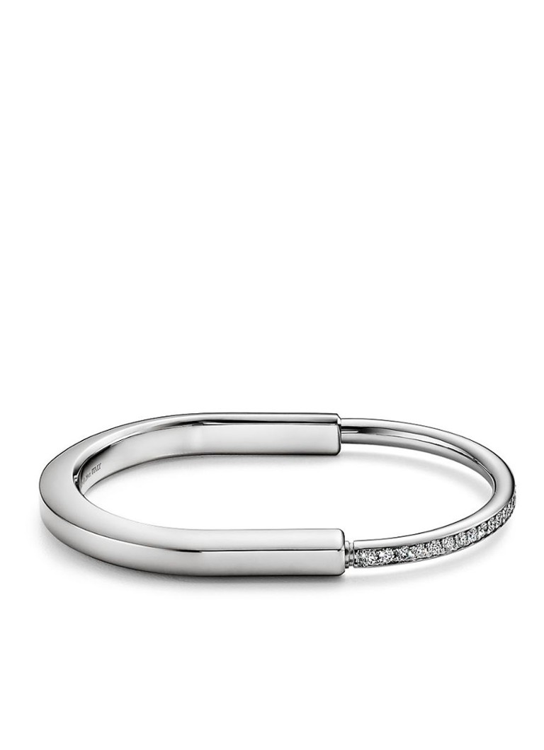 Tiffany & Co. Dames Tiffany Lock bangle van 18 karaat witgoud met diamant 57708 in de kleur