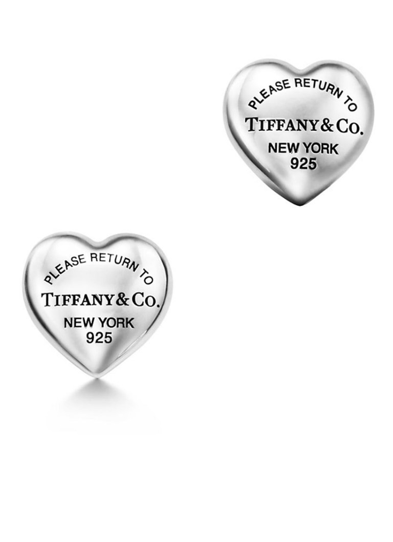 Tiffany & Co. Dames Full Heart oorknopjes van sterling zilver 81319 in de kleur