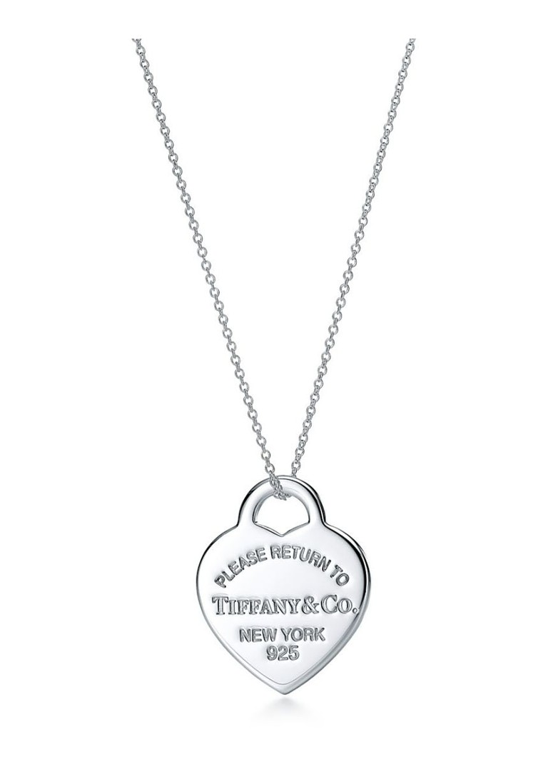 Tiffany & Co. Dames Heart Tag Medium ketting van sterling zilver 67408 in de kleur