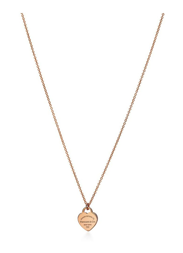 Tiffany & Co. Dames Heart Tag Mini ketting van 18 karaat roségoud 77759 in de kleur