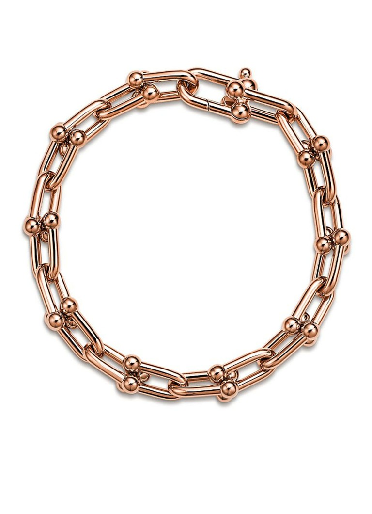 Tiffany & Co. Dames Medium Link schakelarmband van 18 karaat roségoud 76342 in de kleur