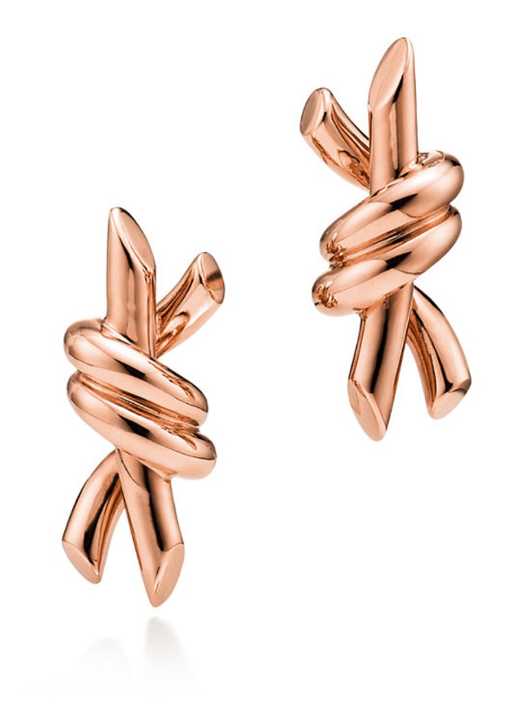 Tiffany & Co. Dames Knot Small oorknopjes van 18 karaat roségoud 84887 in de kleur