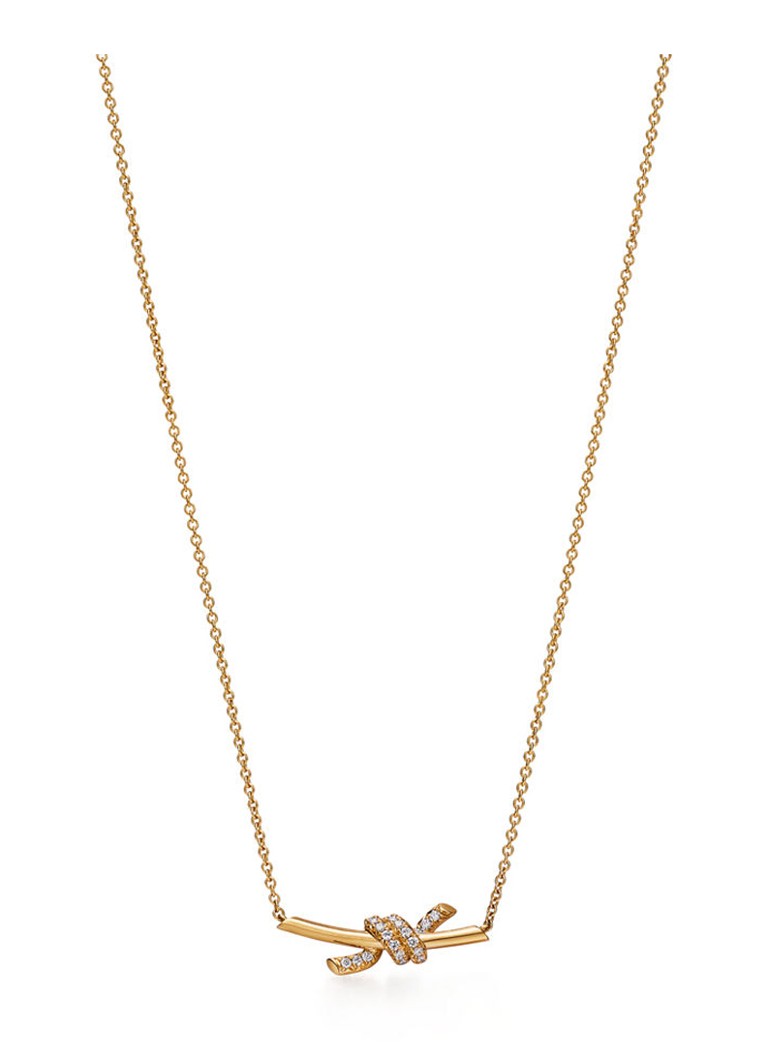 Tiffany & Co. Dames Knot Small ketting van 18 karaat geelgoud met diamant 84882 in de kleur