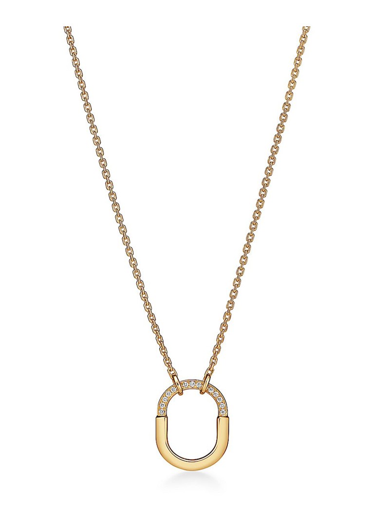 Tiffany & Co. Dames Tiffany Lock Small ketting van 18 karaat geelgoud met diamant 82993 in de kleur