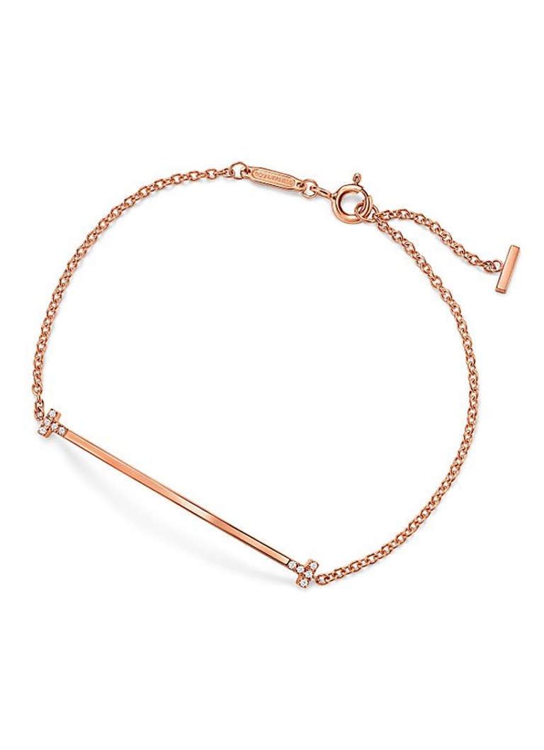 Tiffany & Co. Dames Tiffany T Smile armband van 18 karaat roségoud met diamant 85433 in de kleur