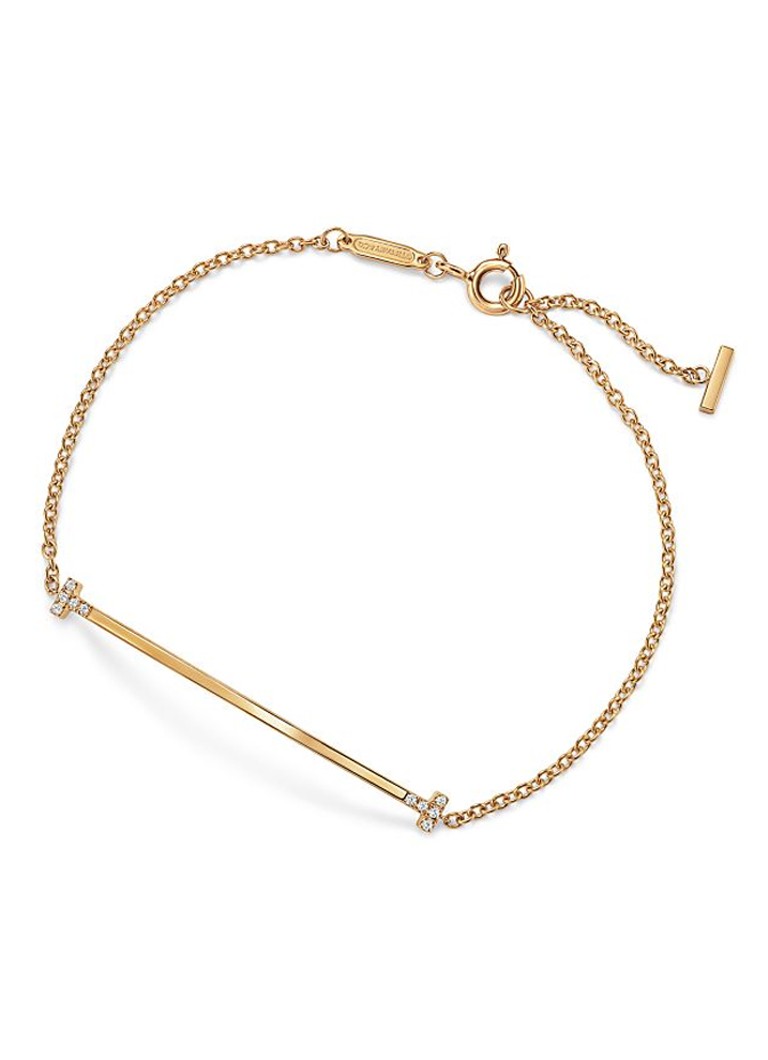 Tiffany & Co. Dames Tiffany T Smile Small armband van 18 karaat geelgoud met diamant 85434 in de kleur