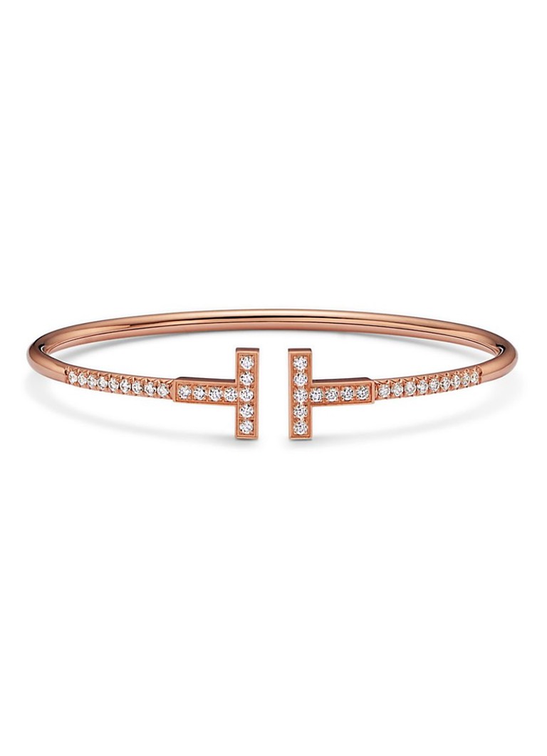 Tiffany & Co. Dames Tiffany T bangle van 18 karaat roségoud met diamant 80874 in de kleur