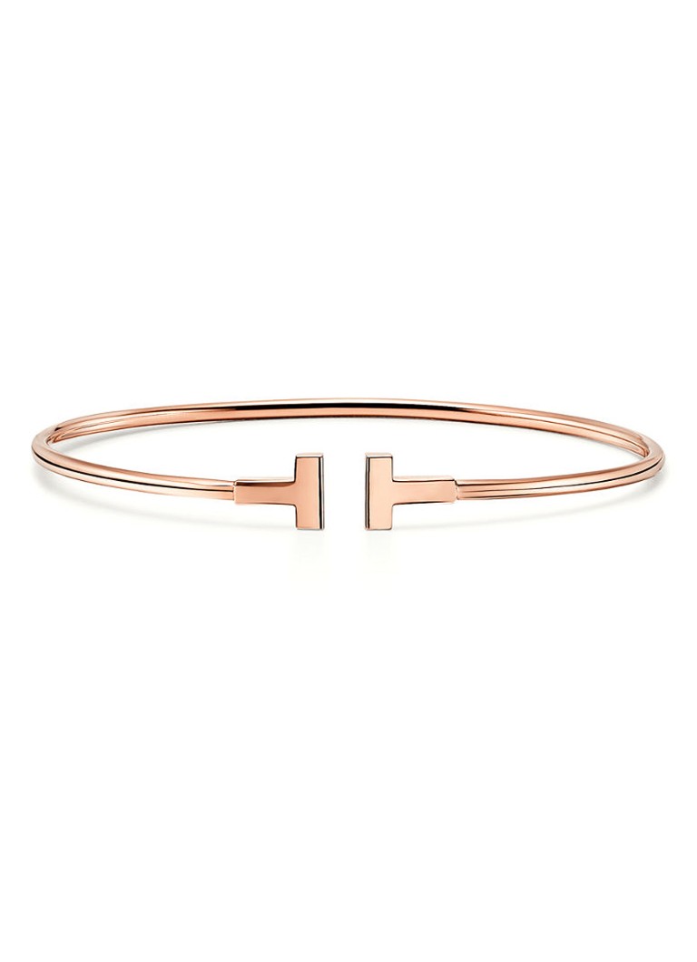 Tiffany & Co. Dames Tiffany T Narrow Wire bangle van 18 karaat roségoud 69754 in de kleur