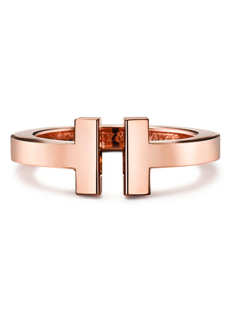 Tiffany & Co. Dames Tiffany T Square ring van 18 karaat roségoud 69910 in de kleur