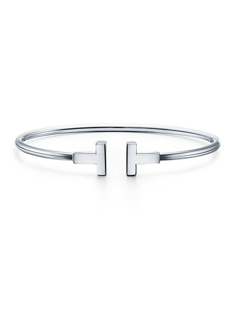 Tiffany & Co. Dames Tiffany T Wire bangle van 18 karaat witgoud 69744 in de kleur