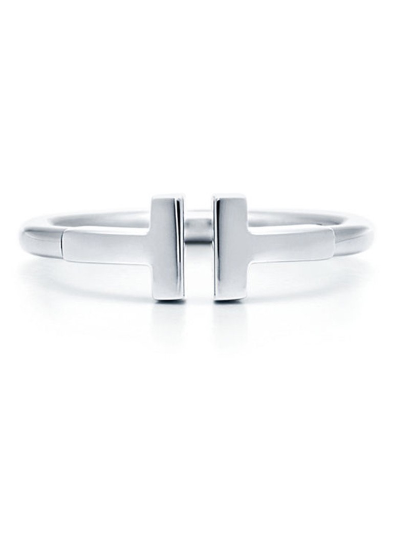 Tiffany & Co. Dames Tiffany T Wire ring van 18 karaat witgoud 70635 in de kleur