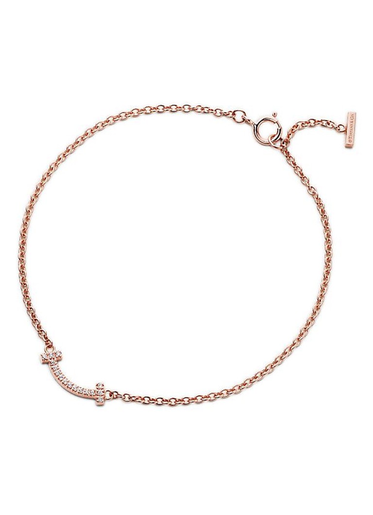 Tiffany & Co. Dames Tiffany T Smile armband van 18 karaat roségoud met diamant 45082 in de kleur