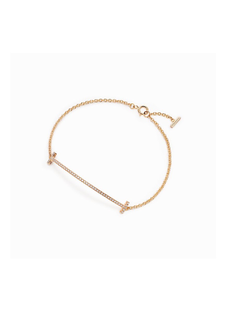 Tiffany & Co. Dames Tiffany T Smile armband van 18 karaat geelgoud met diamant 74017 in de kleur