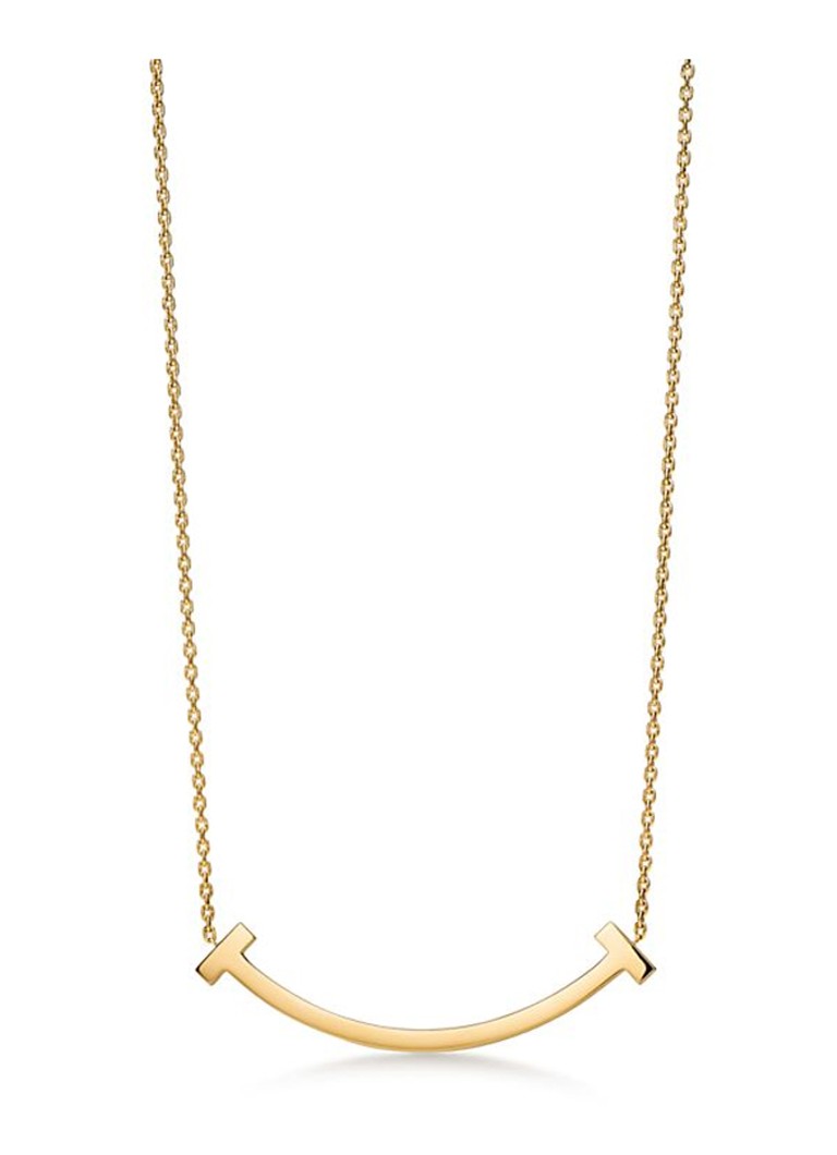 Tiffany & Co. Dames Tiffany T Smile ketting van 18 karaat geelgoud 84614 in de kleur