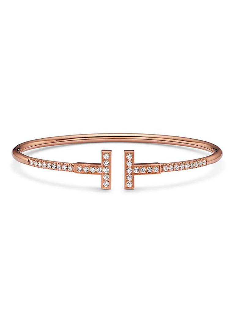 Tiffany & Co. Dames Tiffany T bangle van 18 karaat roségoud met diamant 80874 in de kleur