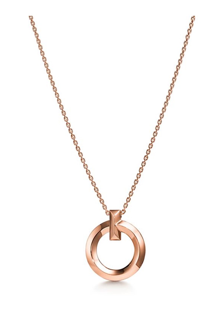 Tiffany & Co. Dames Tiffany T T1 Small ketting van 18 karaat roségoud 76264 in de kleur