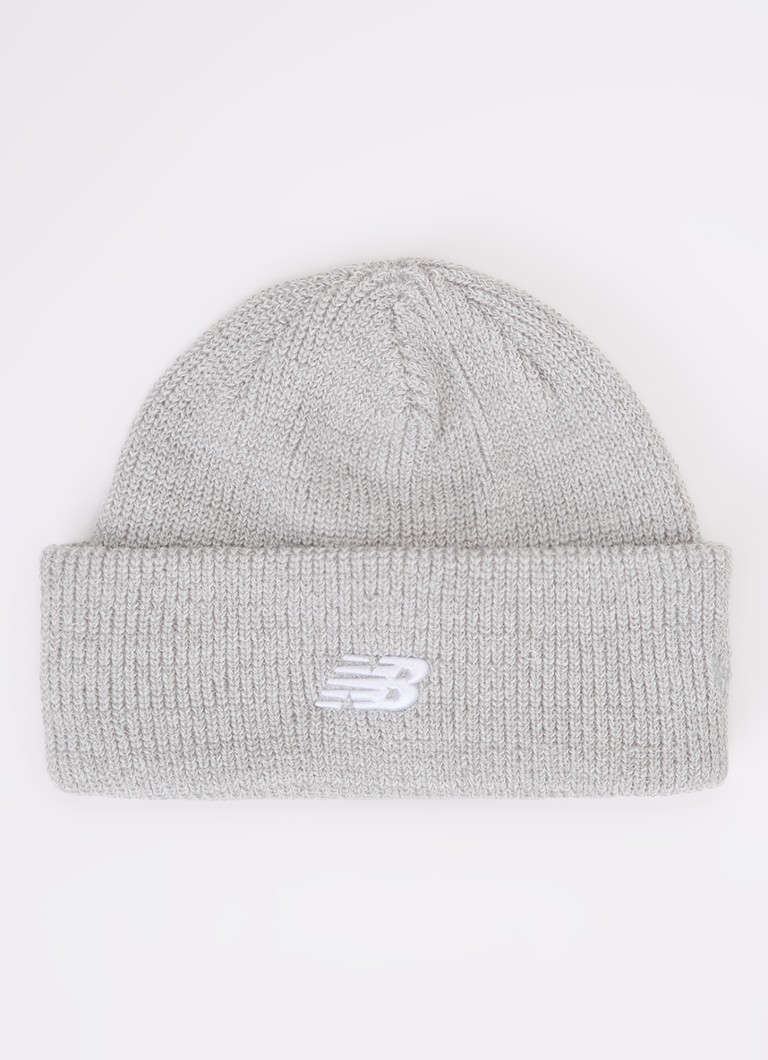 New Balance Heren Grofgebreide muts met logoborduring