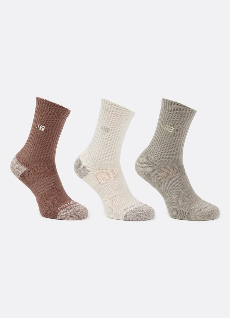 New Balance Heren Active Premium Crew sportsokken in 3-pack in de kleur Olijfgroen, maat: M