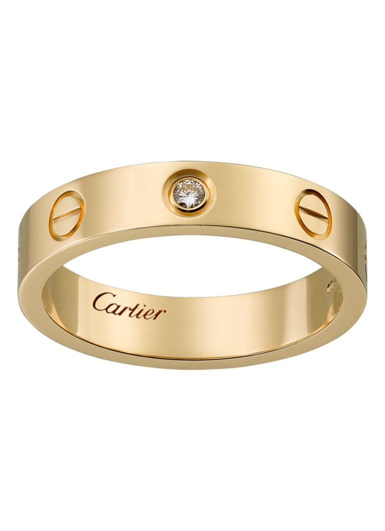 Cartier Heren LOVE Wedding band ring van 18 karaat geelgoud met 1 diamant CRB4056100 in de kleur Geelgoud