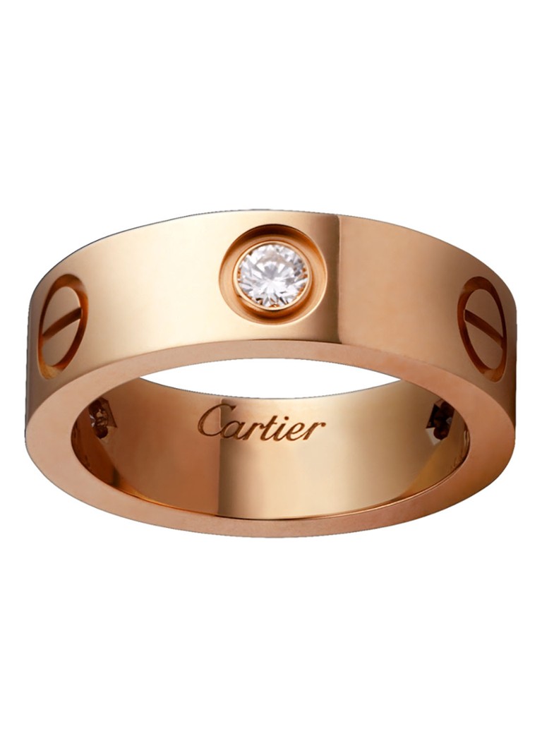 Cartier Heren Love ring van 18 karaat roségoud met 3 diamanten CRB4087500 in de kleur Roségoud