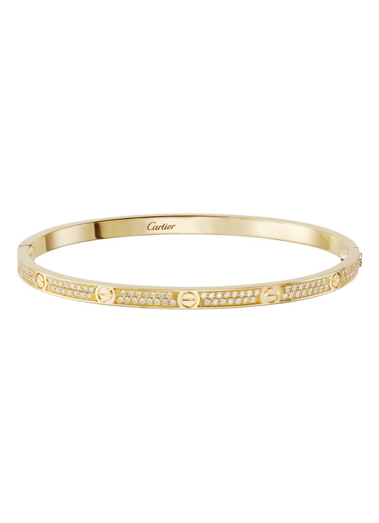 Cartier Dames LOVE small armband van 18 karaat geelgoud met diamanten CRN6710600 in de kleur Geelgoud