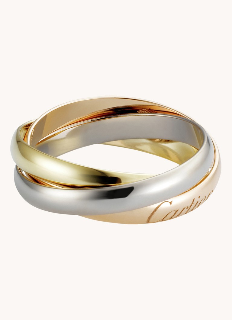 Cartier Heren Trinity de Cartier small ring van 18 karaat rosé-, wit- en geelgoud CRB4086100 in de kleur Aluminium