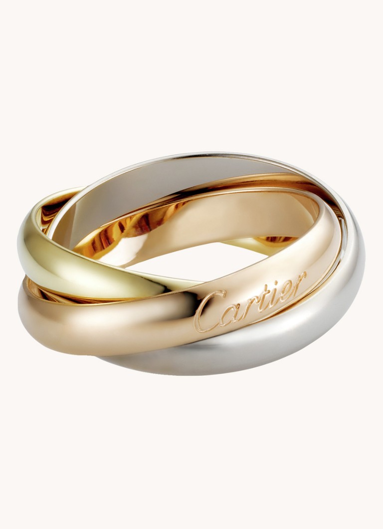 Cartier Heren Trinity de Cartier classic ring van 18 karaat rosé-, wit- en geelgoud CRB4052700 in de kleur Aluminium