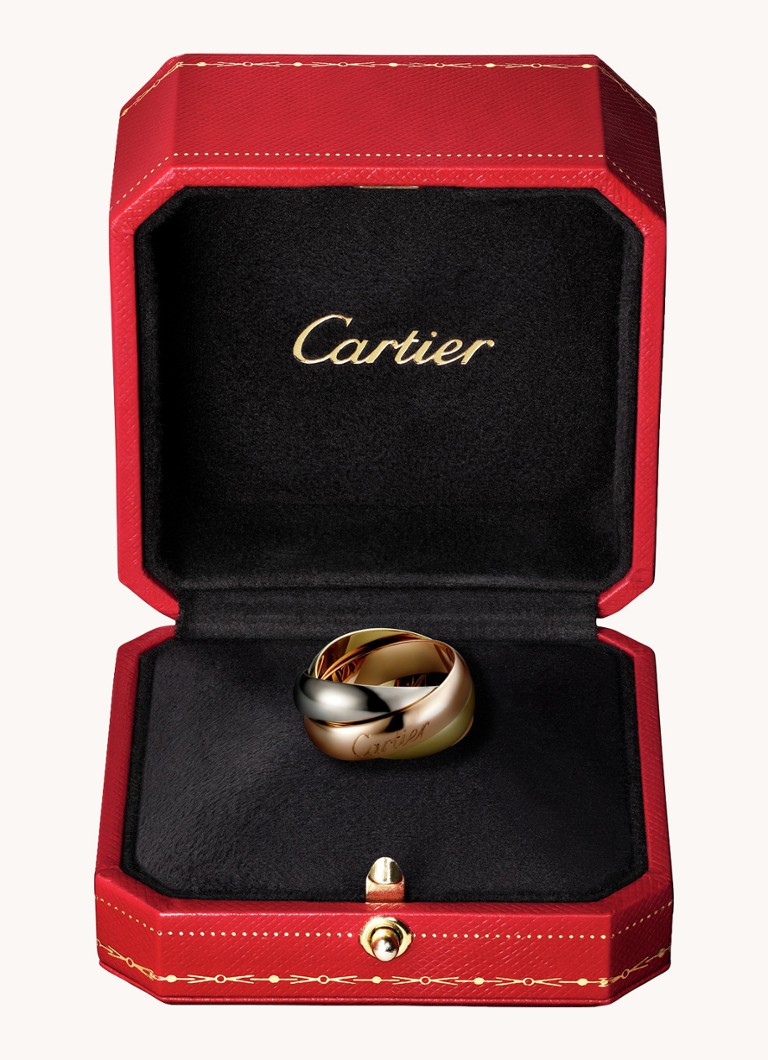 Cartier Heren Trinity de Cartier large ring van 18 karaat rosé-, wit- en geelgoud CRB4052800 in de kleur Aluminium
