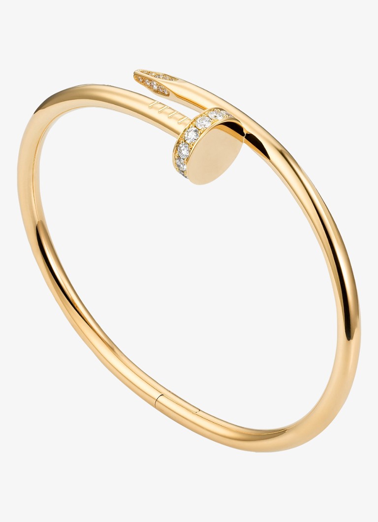 Cartier Dames Juste un Clou armband, klassiek model van 18 karaat geelgoud met 0.58 ct diamant CRB60486 in de kleur Geelgoud