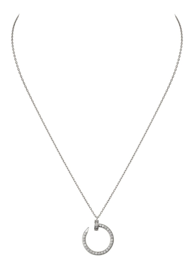 Cartier Dames Juste un Clou ketting van 18k witgoud met diamanten CRB3046900 in de kleur Witgoud