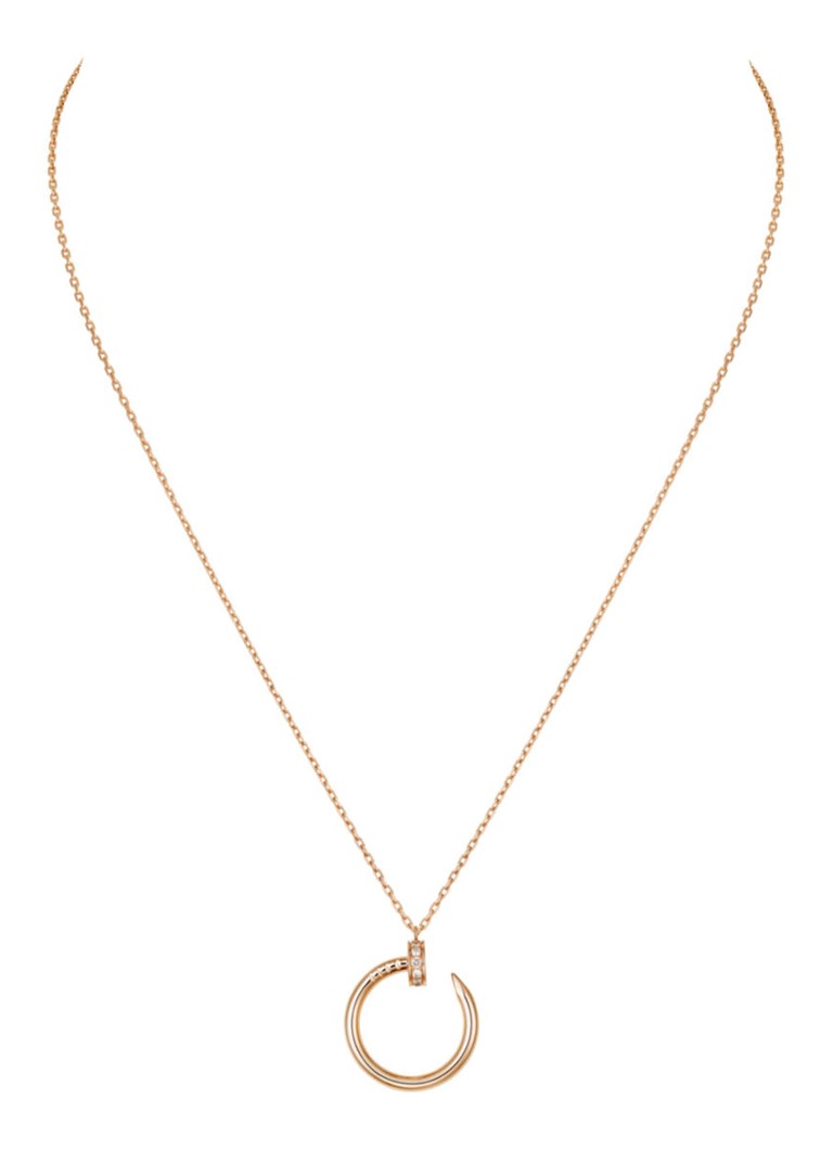 Cartier Dames Juste un Clou ketting van 18k roségoud met diamanten CRB3047000 in de kleur Roségoud