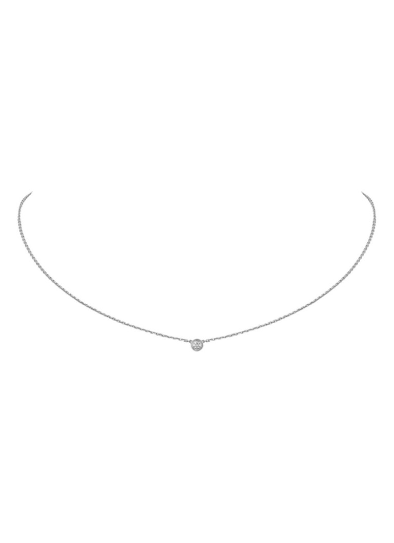 Cartier Dames Cartier d'Amour XS ketting van 18k witgoud met diamant CRB7224515 in de kleur Witgoud
