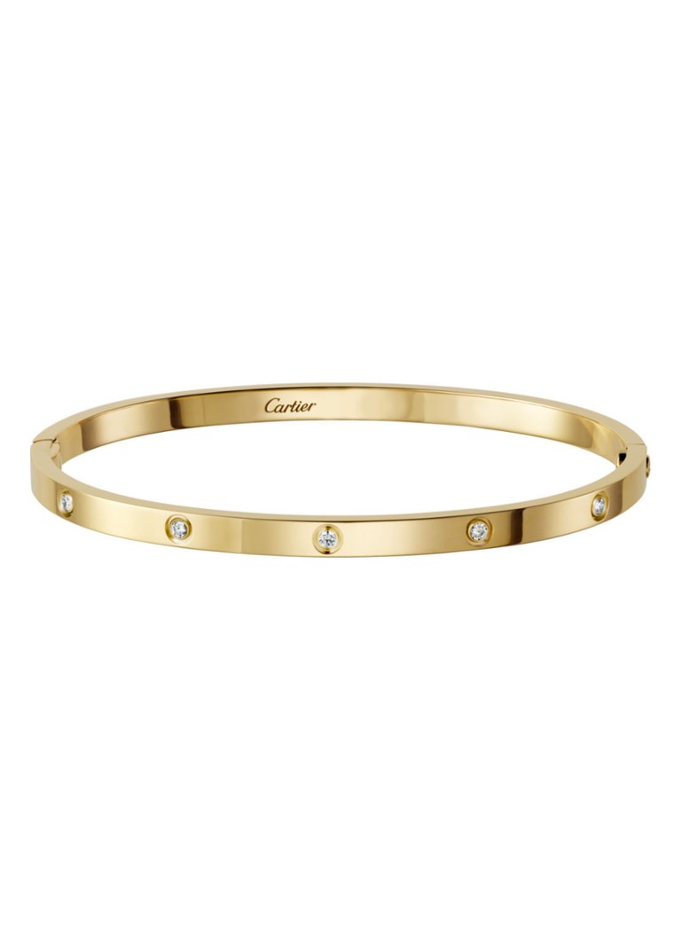 Cartier Dames Love armband van 18k geelgoud met 10 diamanten CRB6047815 in de kleur Geelgoud