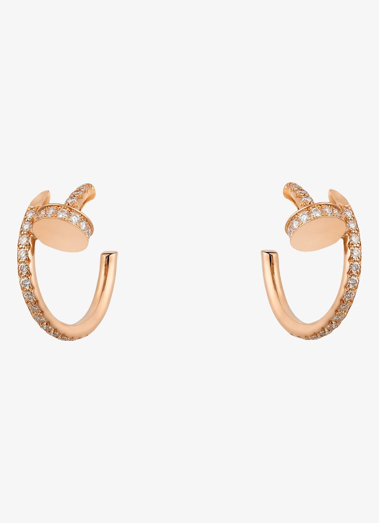 Cartier Dames Juste un Clou oorringen, small model van 18 karaat roségoud met 0.51 ct diamant CRB8301429 in de kleur Roségoud