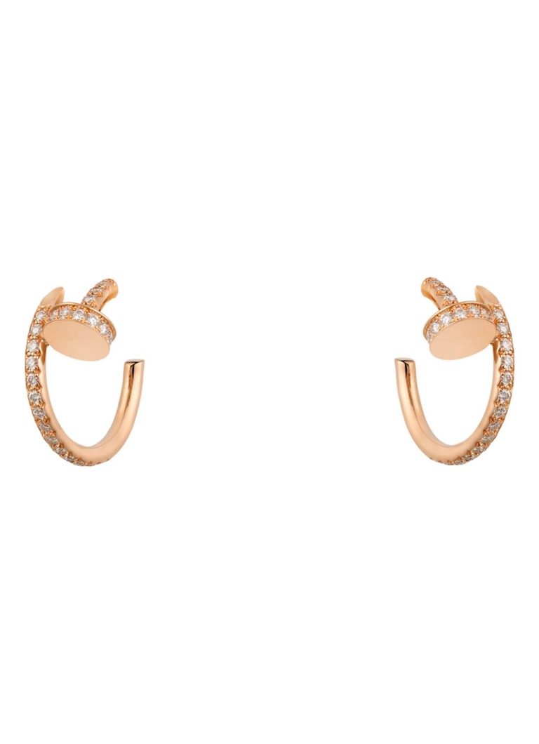 Cartier Dames Juste un Clou oorringen van 18k roségoud met diamanten CRB8301429 in de kleur Roségoud