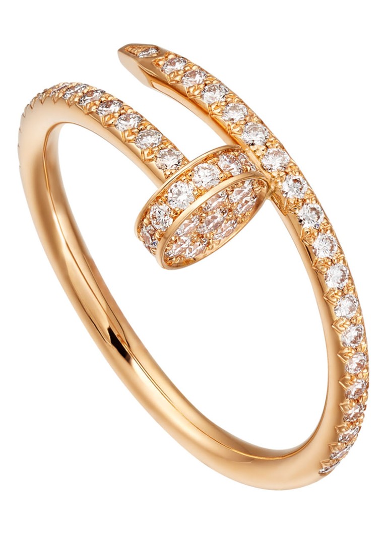 Cartier Heren Juste un Clou ring van 18k roségoud met 53 diamanten CRB4231400 in de kleur Roségoud