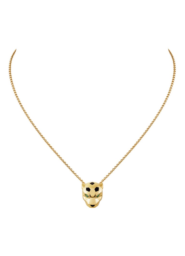 Cartier Dames Panthère de Cartier ketting van 18 karaat geelgoud met onyx en tsavoriet CRB7224756 in de kleur Geelgoud