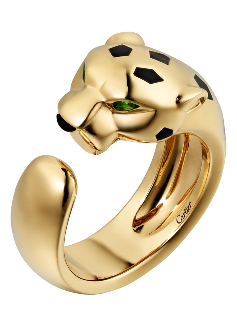Cartier Dames Panthère de Cartier ring van 18 karaat geelgoud met onyx en tsavoriet CRB4230800 in de kleur Geelgoud