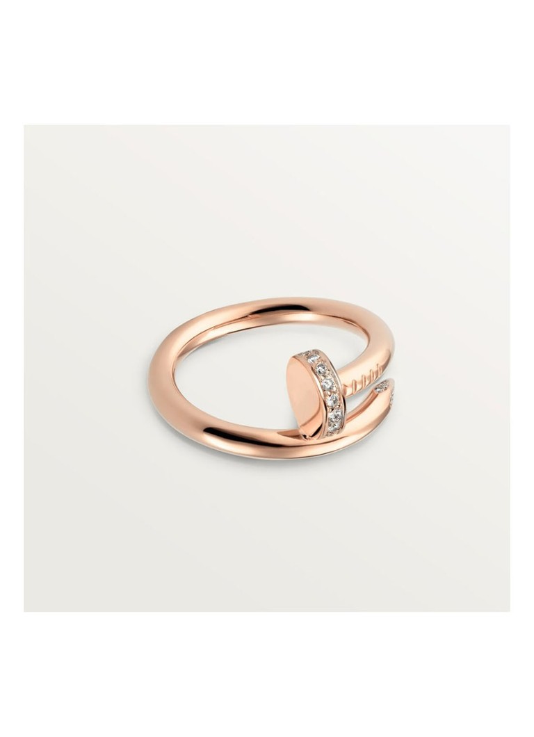 Cartier Dames Juste un Clou ring van 18 karaat roségoud met 22 diamanten CRB4094800 in de kleur Roségoud