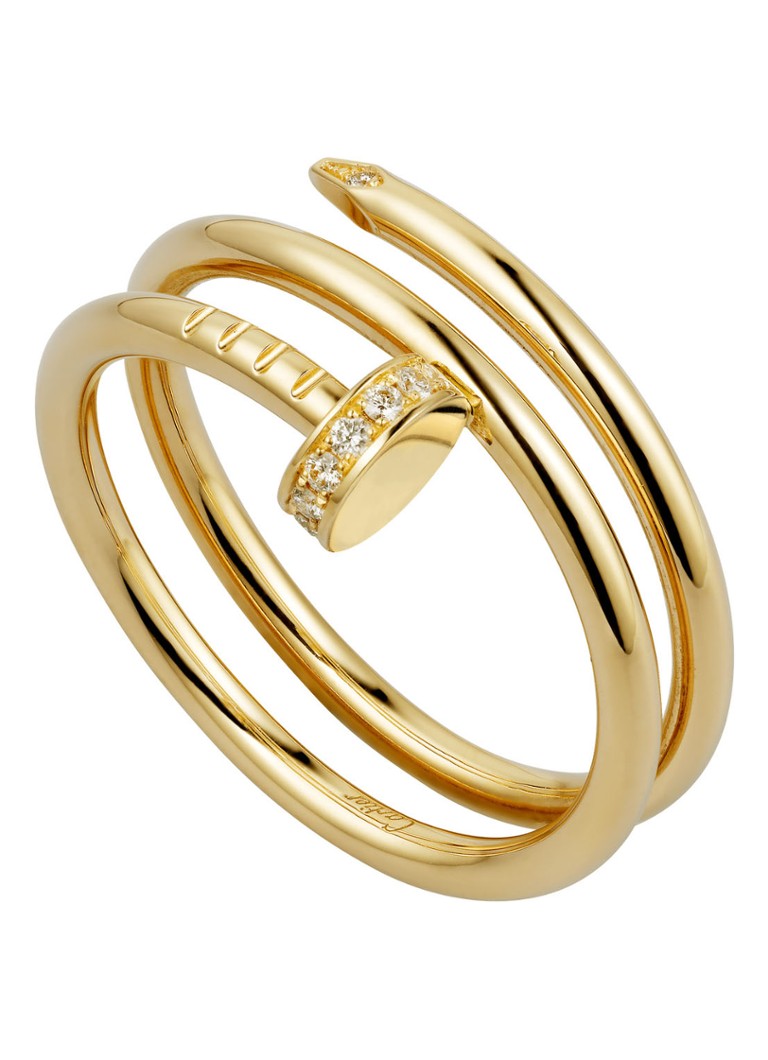 Cartier Dames Juste un Clou ring van 18 karaat geelgoud met 14 diamanten CRB4211800 in de kleur Geelgoud