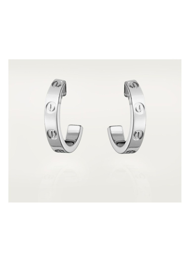 Cartier Dames LOVE oorbellen van 18 karaat witgoud CRB8028900 in de kleur Witgoud