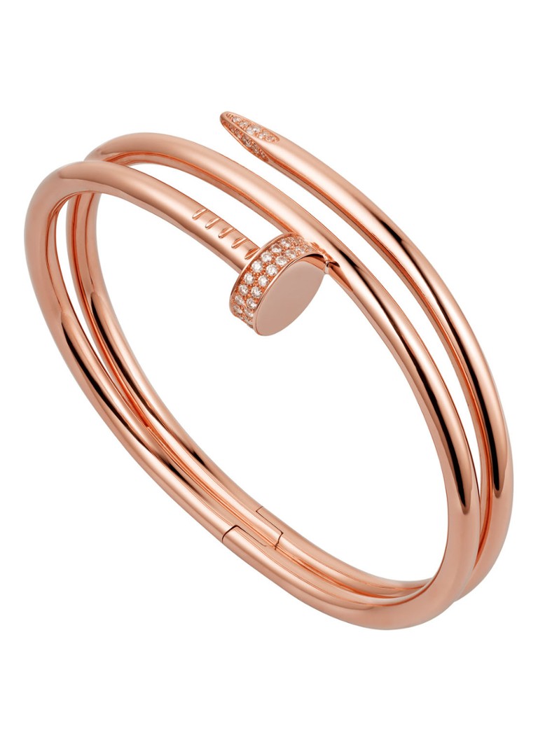 Cartier Dames Juste un Clou armband van 18 karaat roségoud met 62 diamanten CRN6708400 in de kleur Roségoud