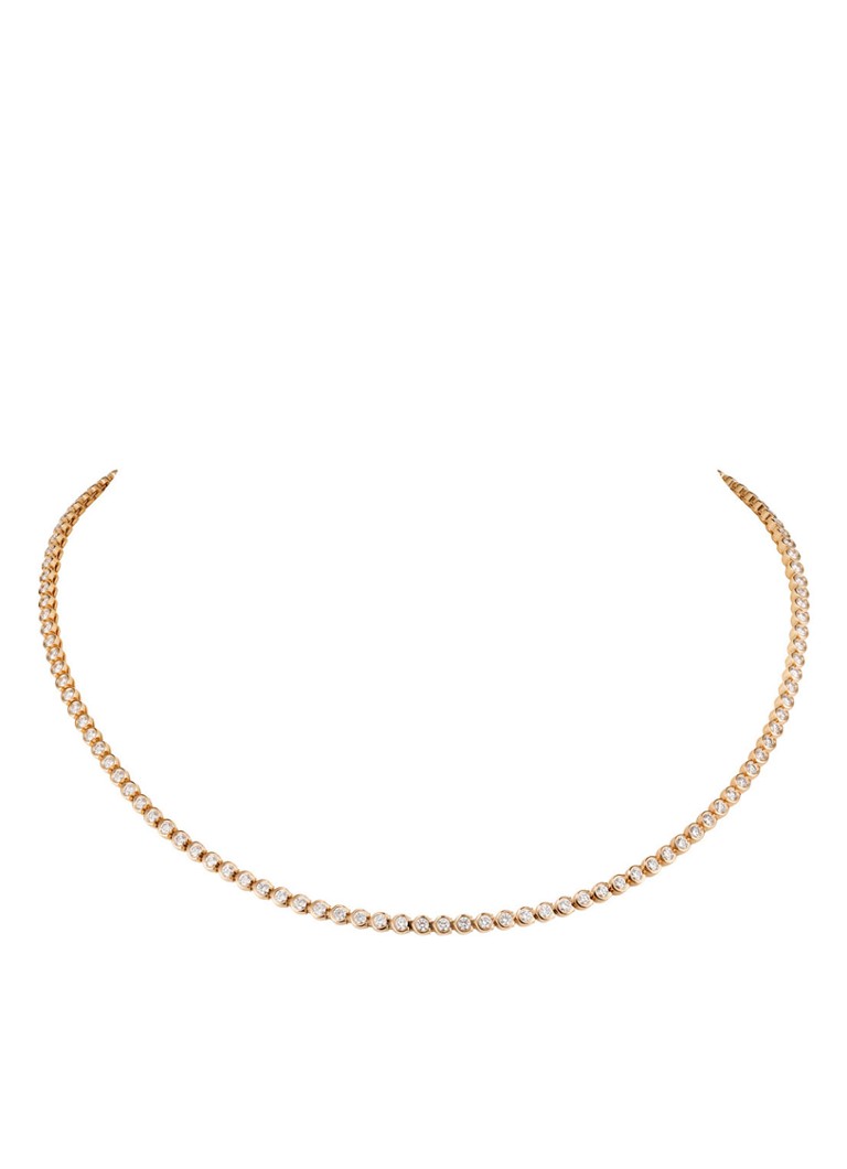 Cartier Dames C de Cartier ketting van 18 karaat roségoud met 133 diamanten CRN7413000 in de kleur Roségoud