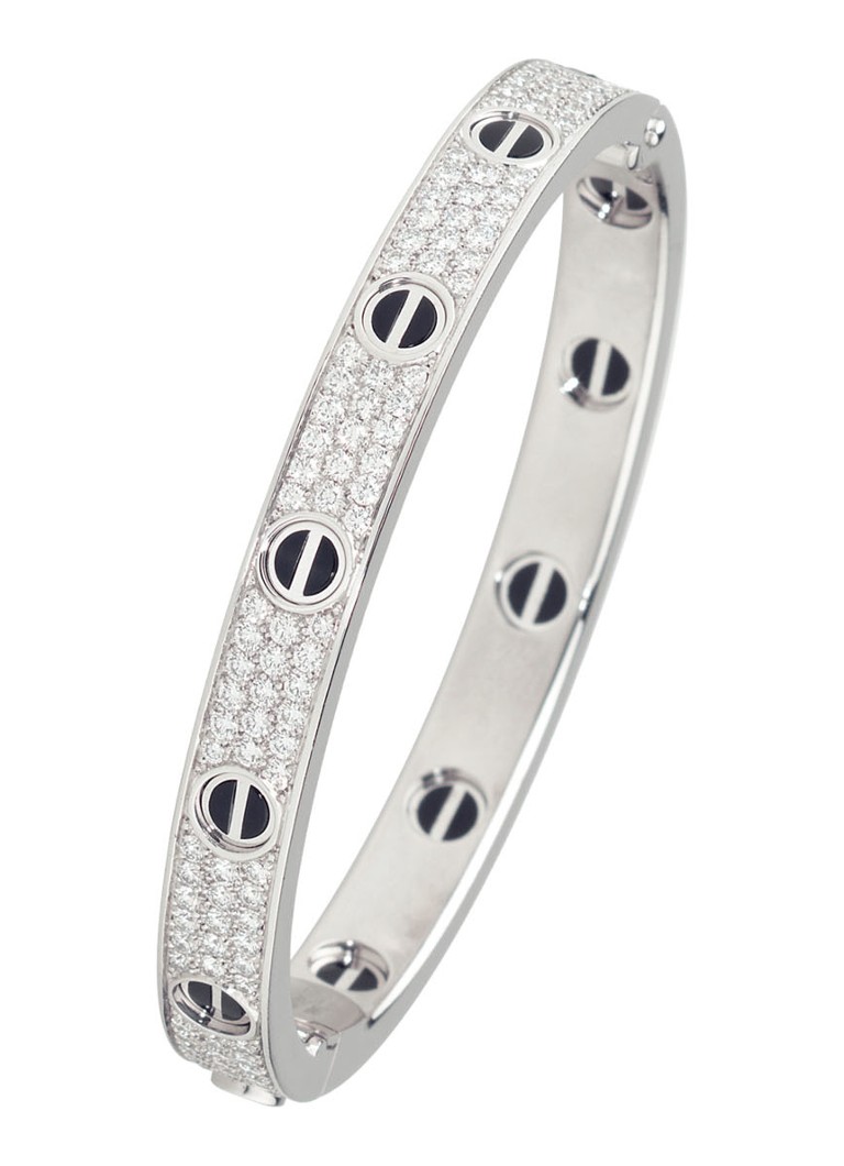 Cartier Dames LOVE armband van 18 karaat witgoud met 204 diamanten CRN6032400 in de kleur Witgoud