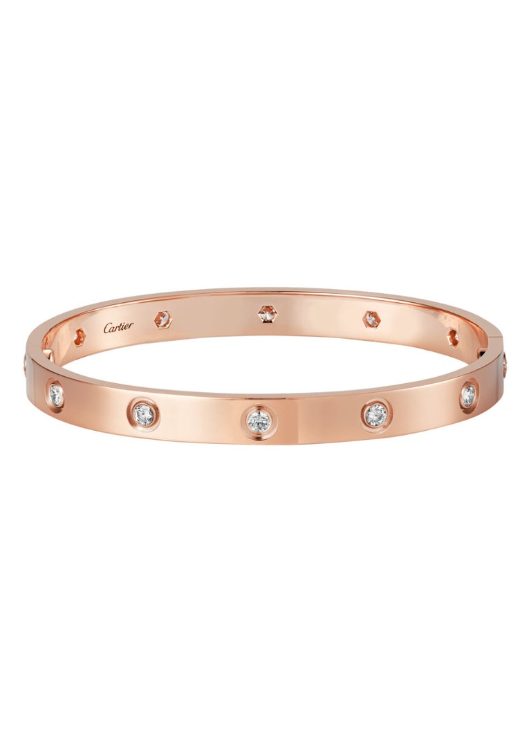 Cartier Dames LOVE bangle van 18 karaat roségoud met diamanten CRB6070200 in de kleur Roségoud