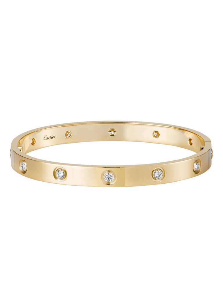 Cartier Dames LOVE armband van 18 karaat geelgoud met diamanten CRB6070300 in de kleur Geelgoud
