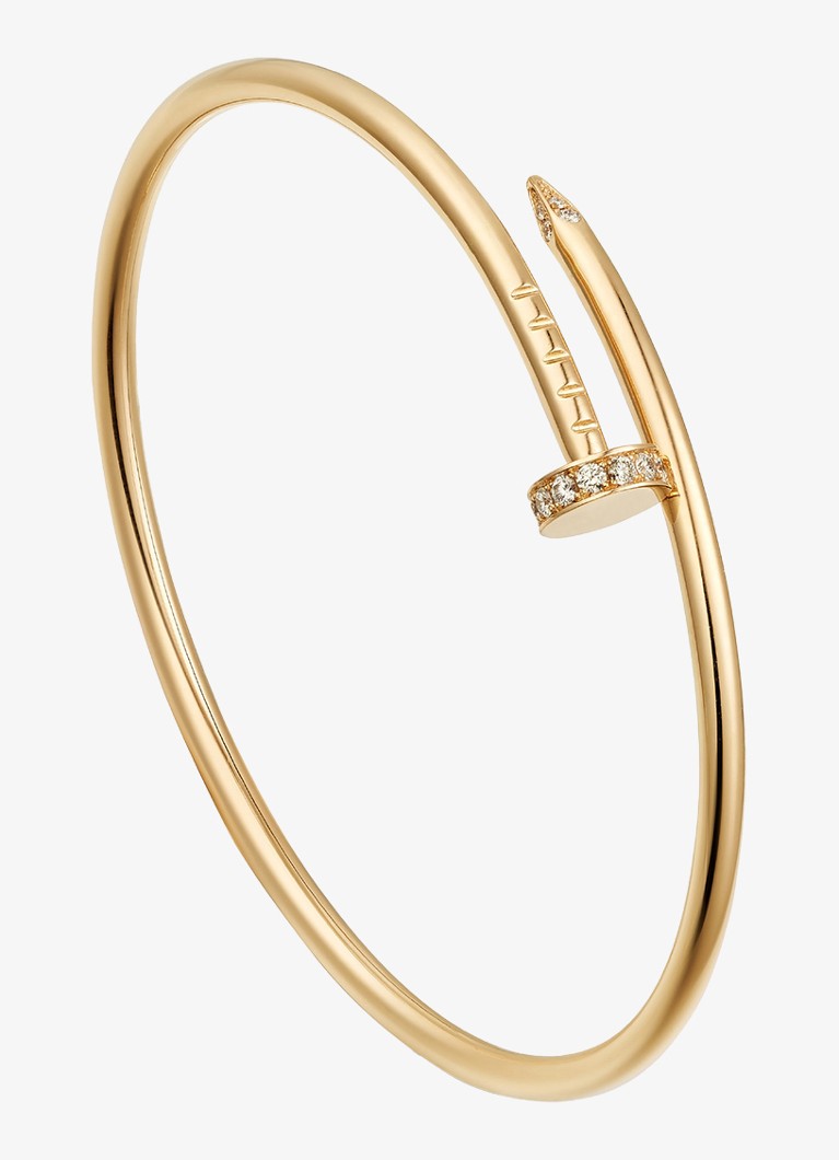 Cartier Dames Juste un Clou armband, klein model van 18 karaat geelgoud met 0.18 ct diamant CRB6066117 in de kleur Geelgoud